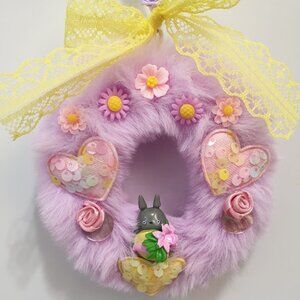 Totoro Spirited Away Studio Ghibli Mini Wreath Hanger Pink Car Wall Door Decor